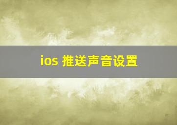 ios 推送声音设置